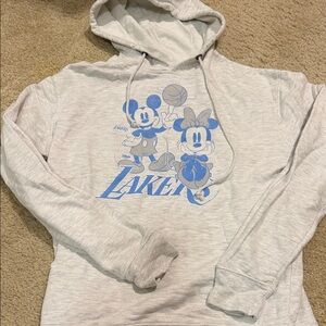 Disney x Junk Food Light Gray Hoodie with Blue Accents